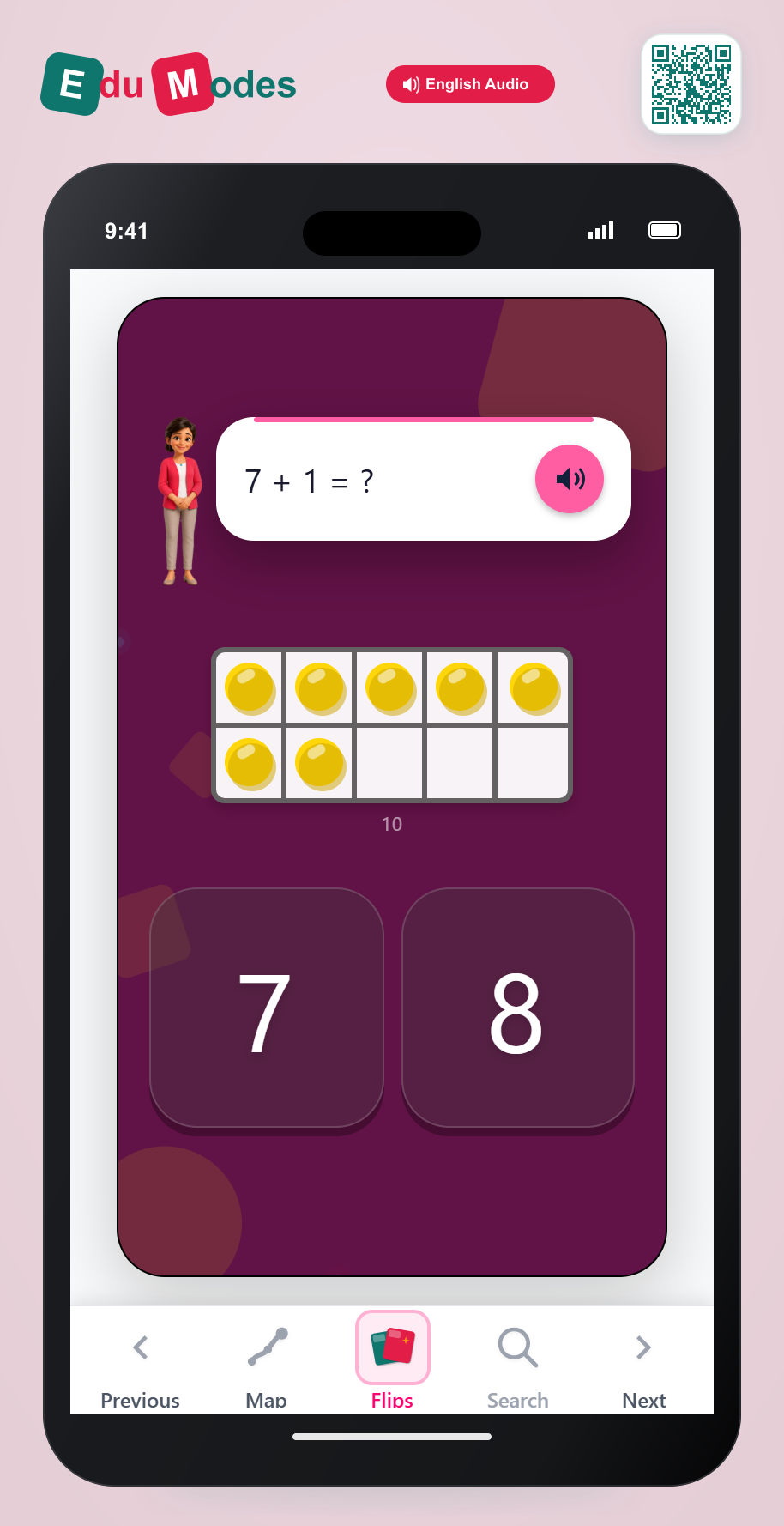 One more than 7 - Interactive Learning Game Preview