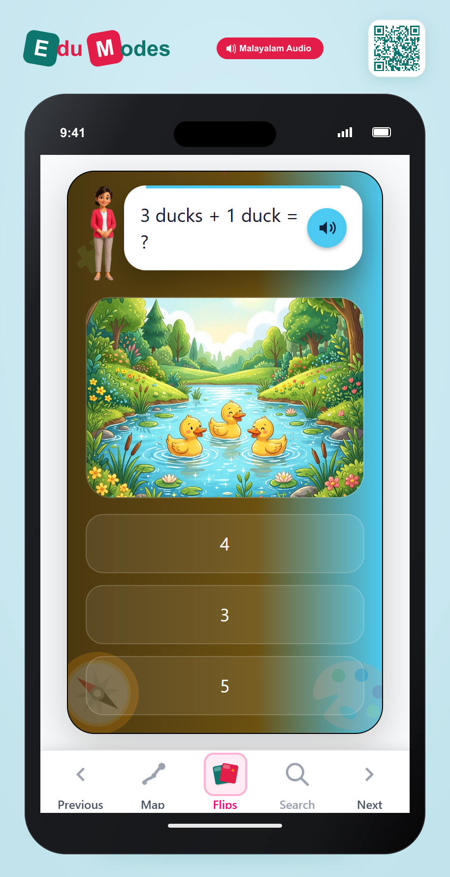 One more than 3 (Malayalam) (Malayalam) - Interactive Learning Game Preview