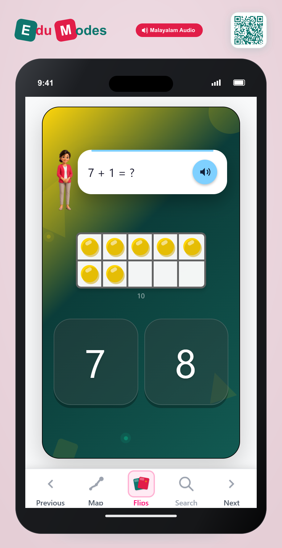 One more than 7 (Malayalam) (Malayalam) - Interactive Learning Game Preview