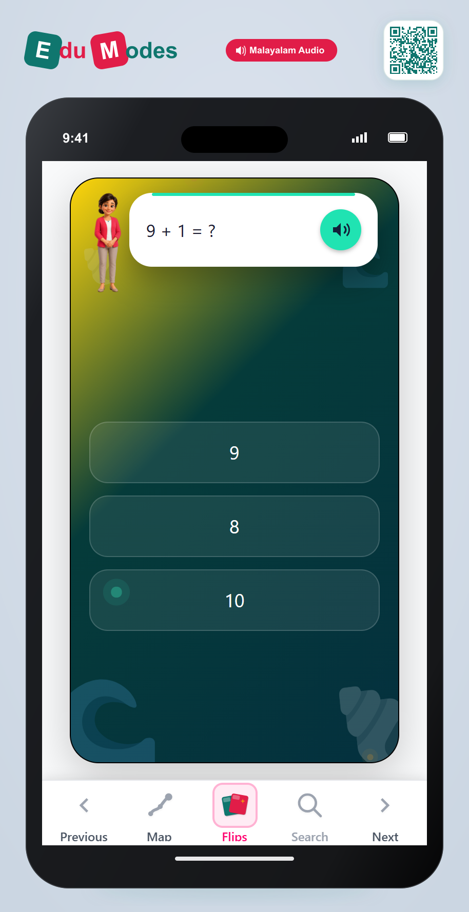 One more than 9 (Malayalam) (Malayalam) - Interactive Learning Game Preview