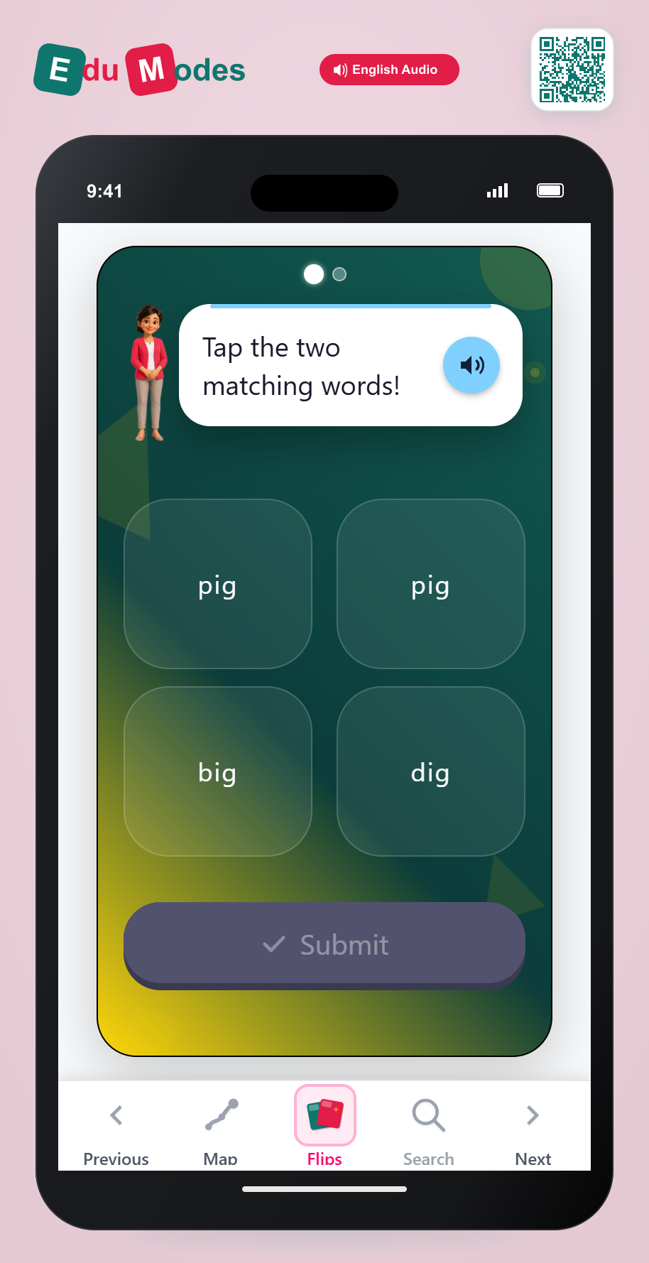 Find Identical Words - CVC Set 2 - Interactive Learning Game Preview