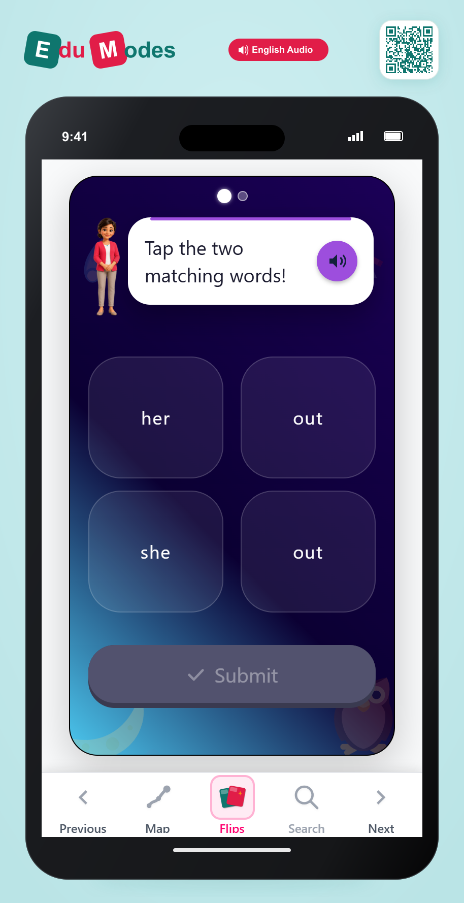 Find Identical Words - 3-Letter Set 2 - Interactive Learning Game Preview