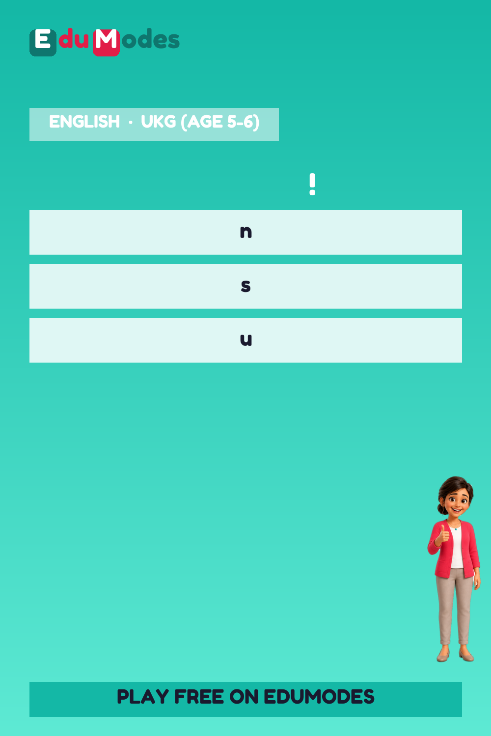 Find the Vowel U - 7 (Malayalam) - Interactive Learning Game Preview