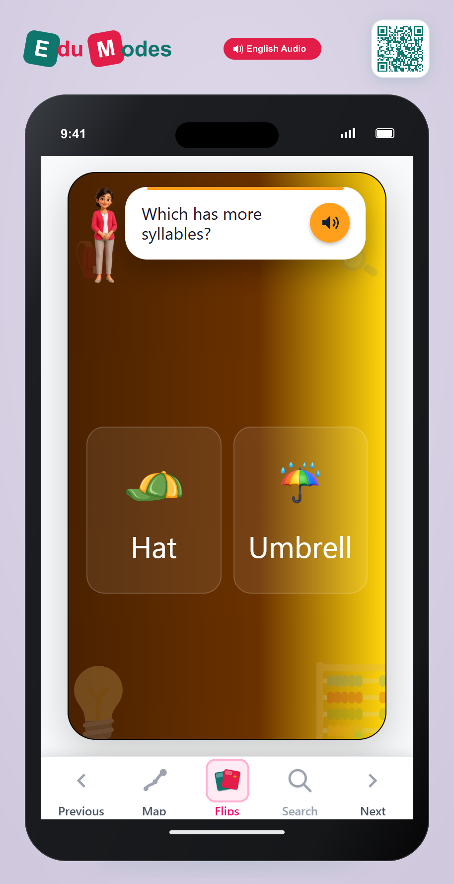More Syllables - Hat vs Umbrella - Interactive Learning Game Preview