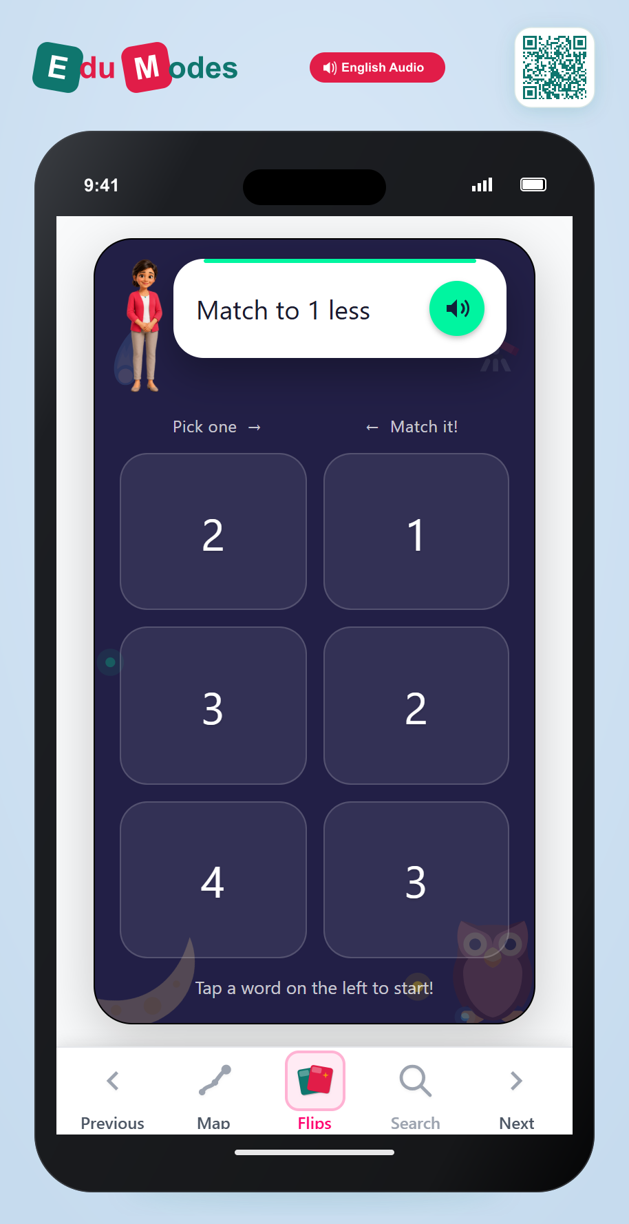 Match one less - Small numbers - Interactive Learning Game Preview