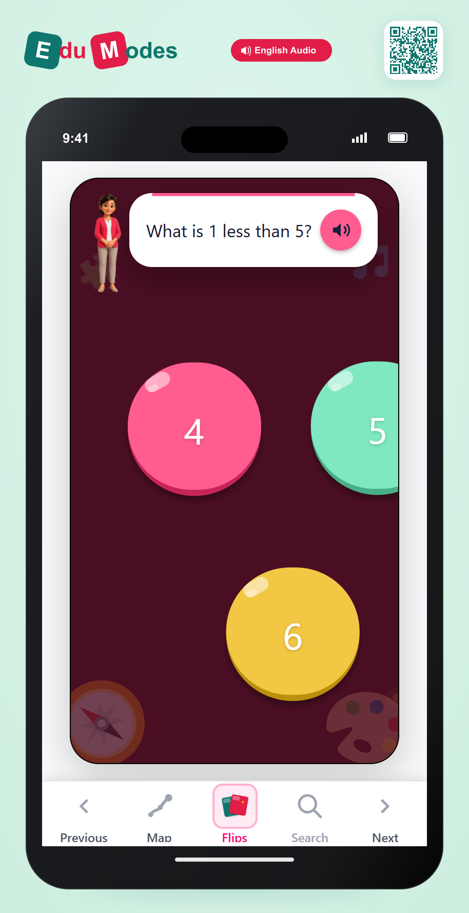 One less than 5 - Interactive Learning Game Preview