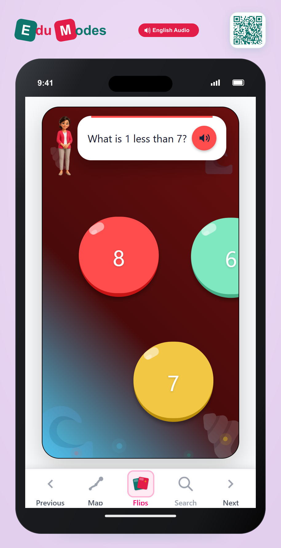 One less than 7 - Interactive Learning Game Preview
