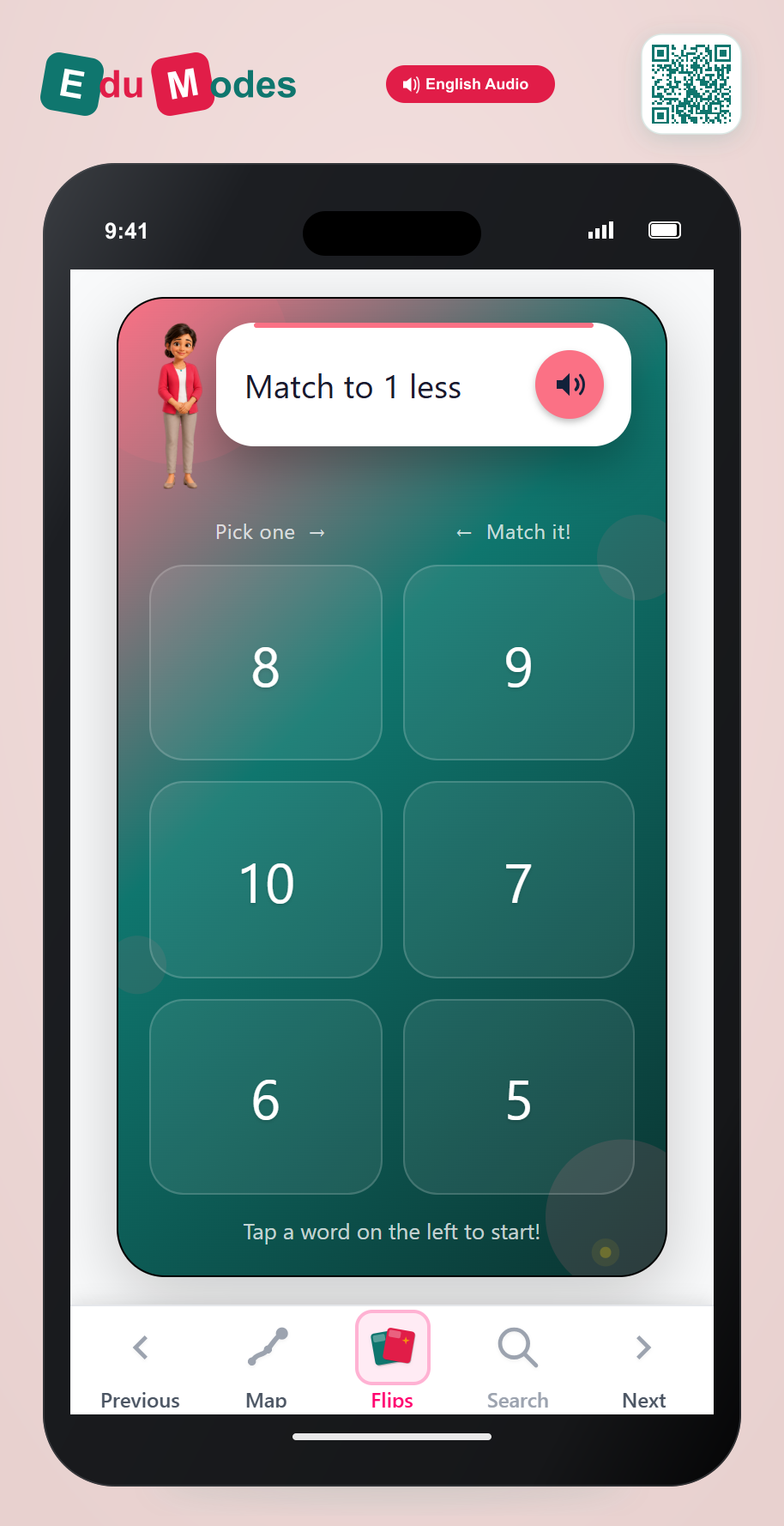 Match one less - Large numbers - Interactive Learning Game Preview