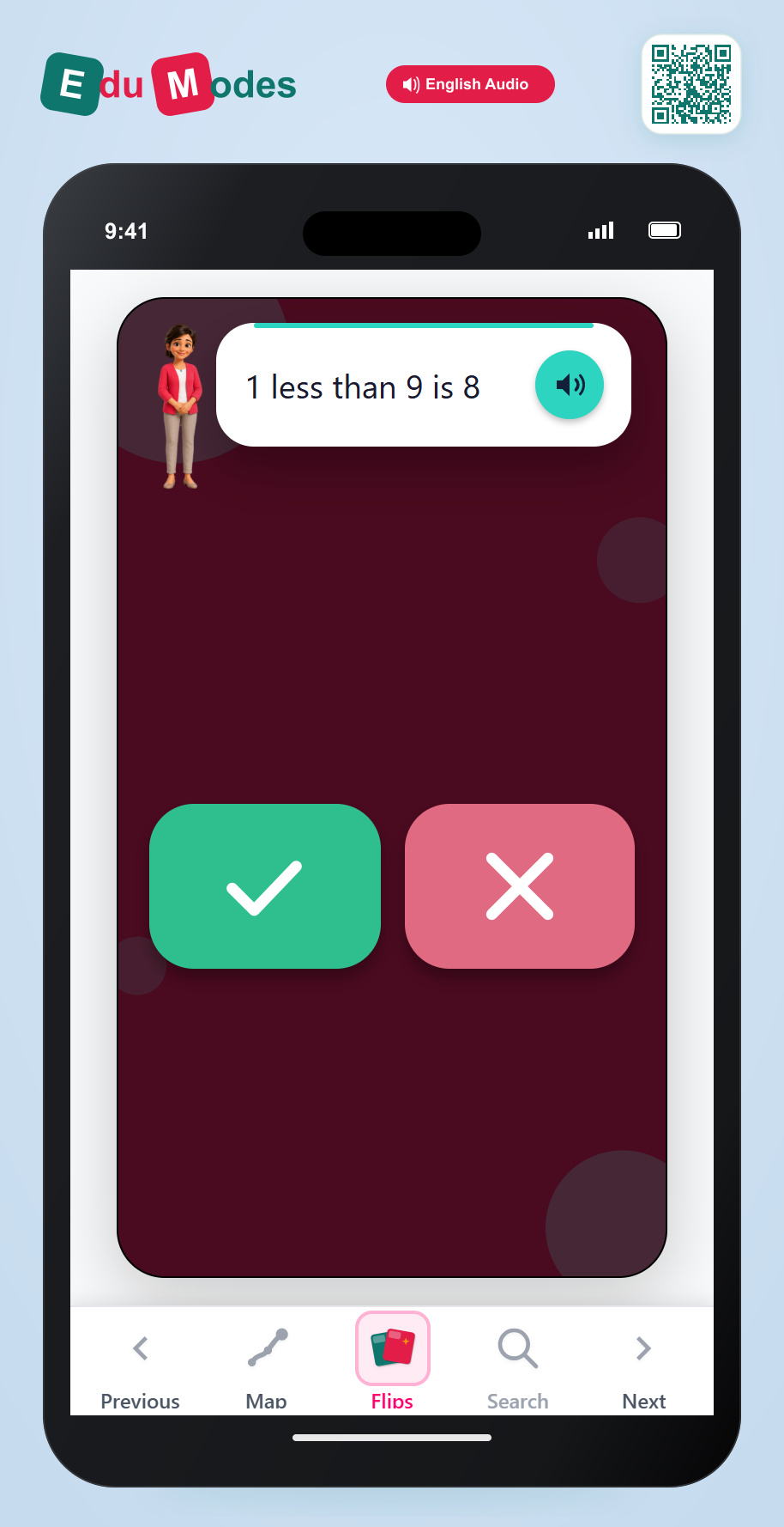 True or False: One less than 9 - Interactive Learning Game Preview