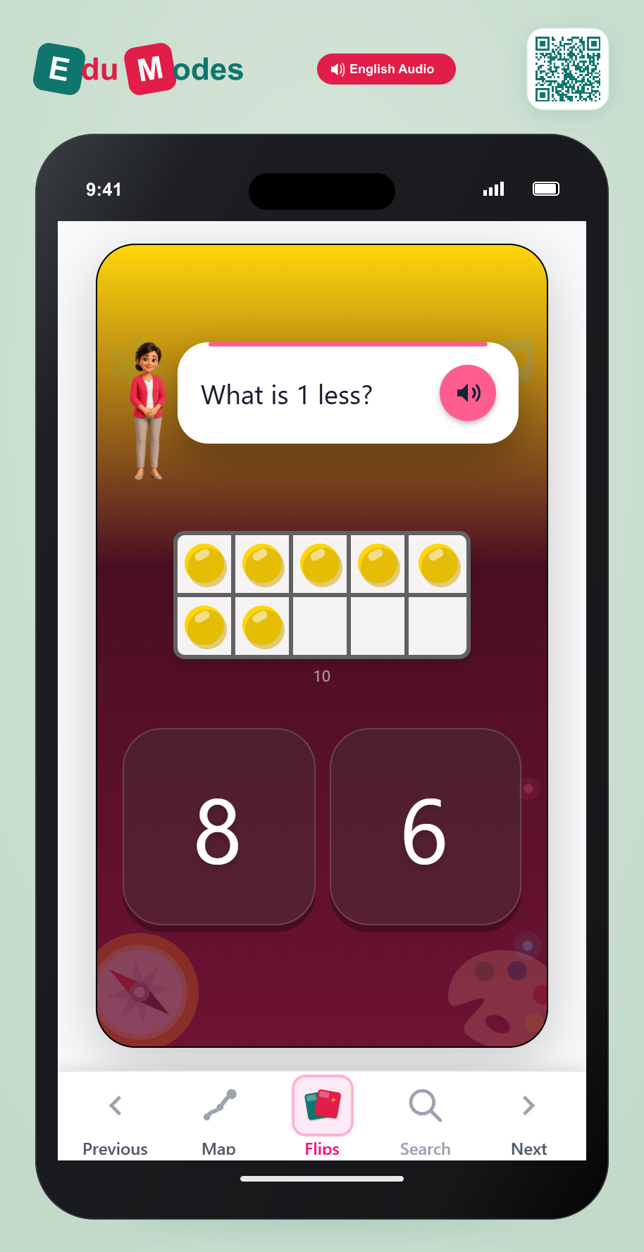 Count 1 Less (Dots 1) - Interactive Learning Game Preview