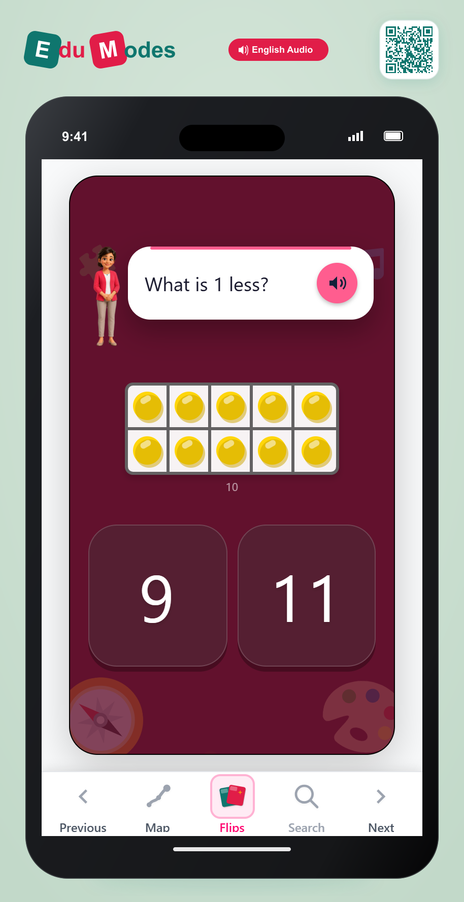 Count 1 Less (Dots 2) - Interactive Learning Game Preview
