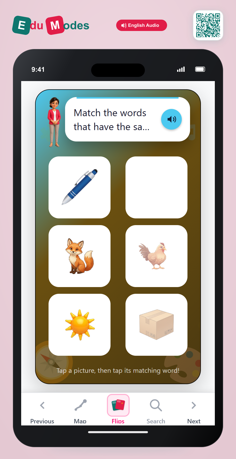 Which word has the same ending? - Part 6 - Interactive Learning Game Preview