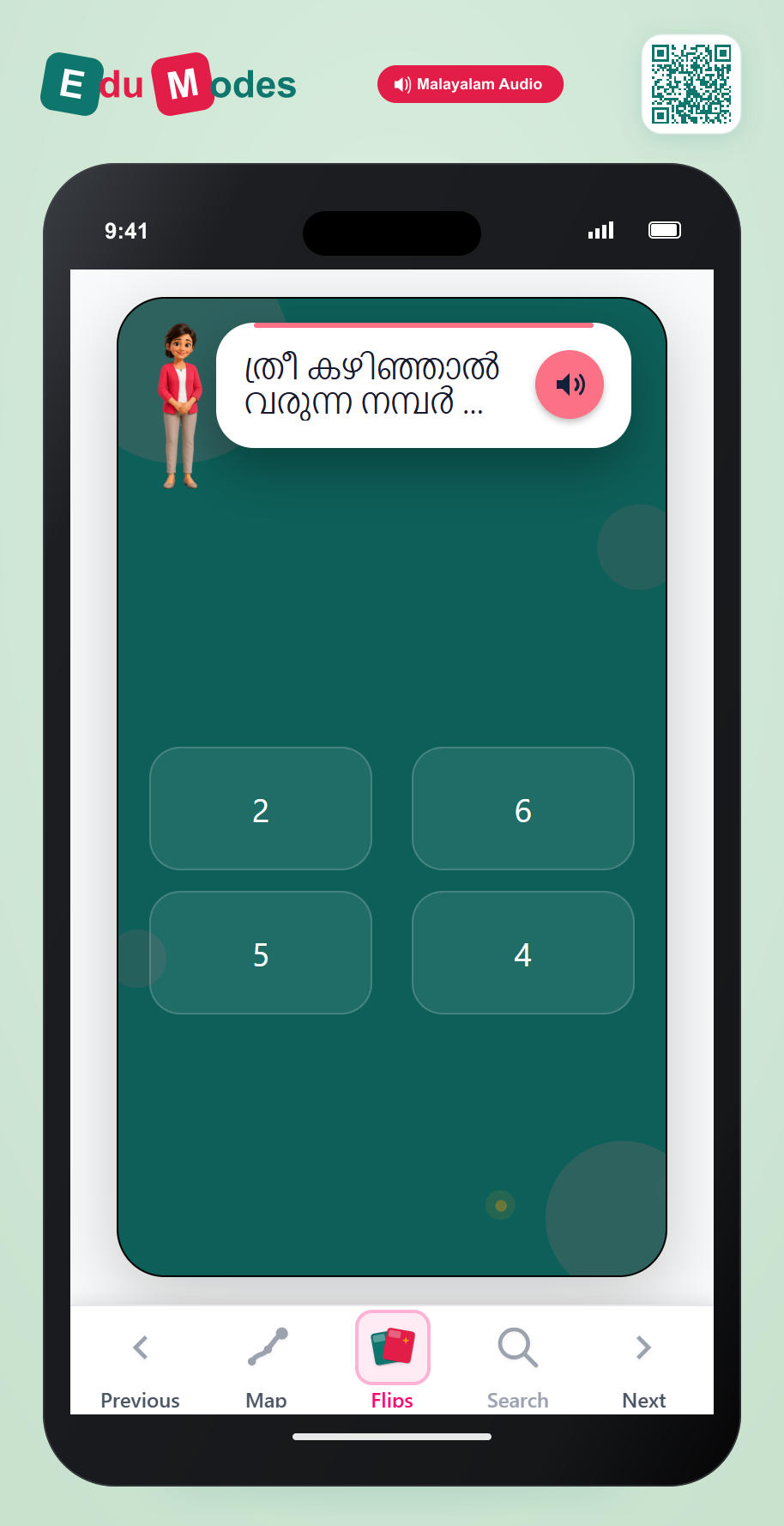 Count Up and Down to 10 - Flip 2 (Malayalam) - Interactive Learning Game Preview