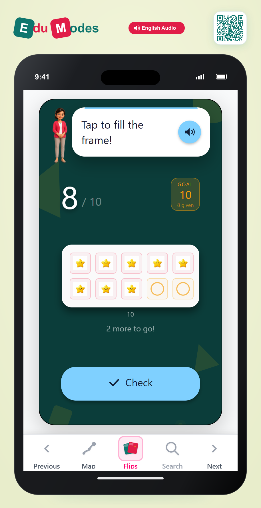 Count to fill a ten frame - Flip 2 - Interactive Learning Game Preview