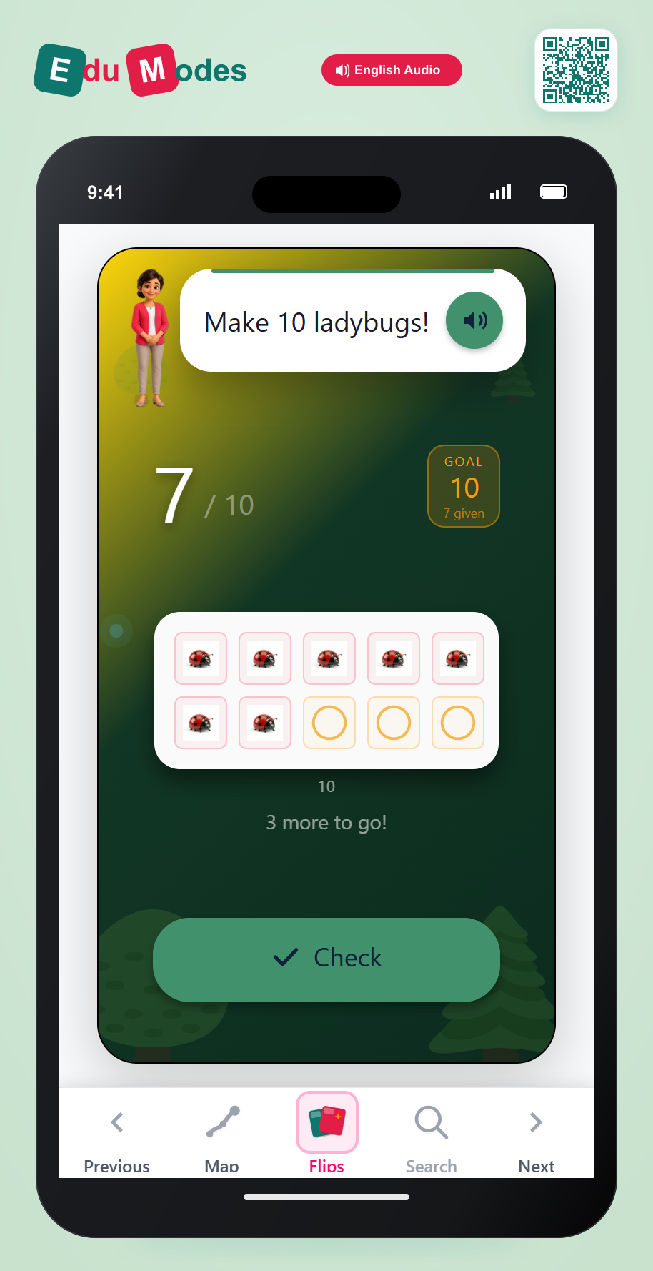 Count to fill a ten frame - Flip 3 - Interactive Learning Game Preview