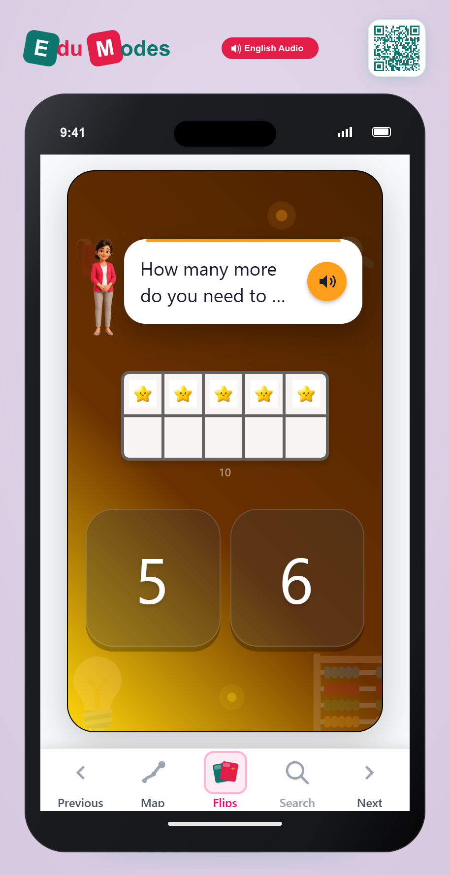Count to fill a ten frame - Flip 5 - Interactive Learning Game Preview