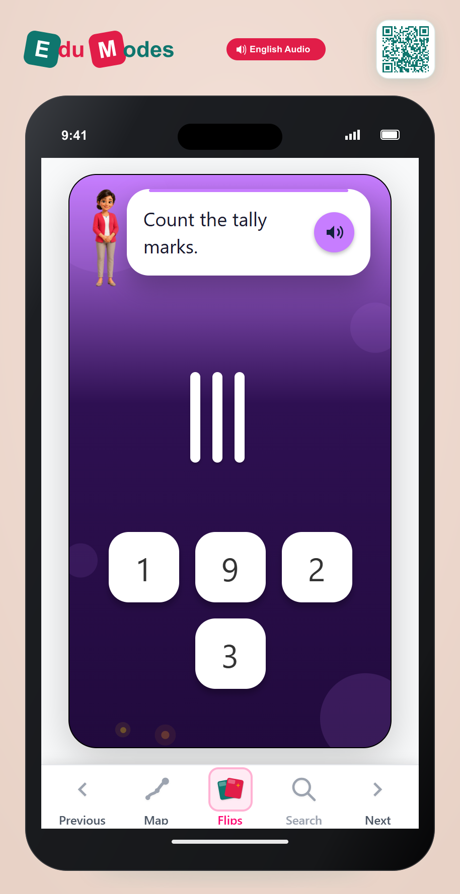Tally marks - up to 10 - Flip 1 - Interactive Learning Game Preview
