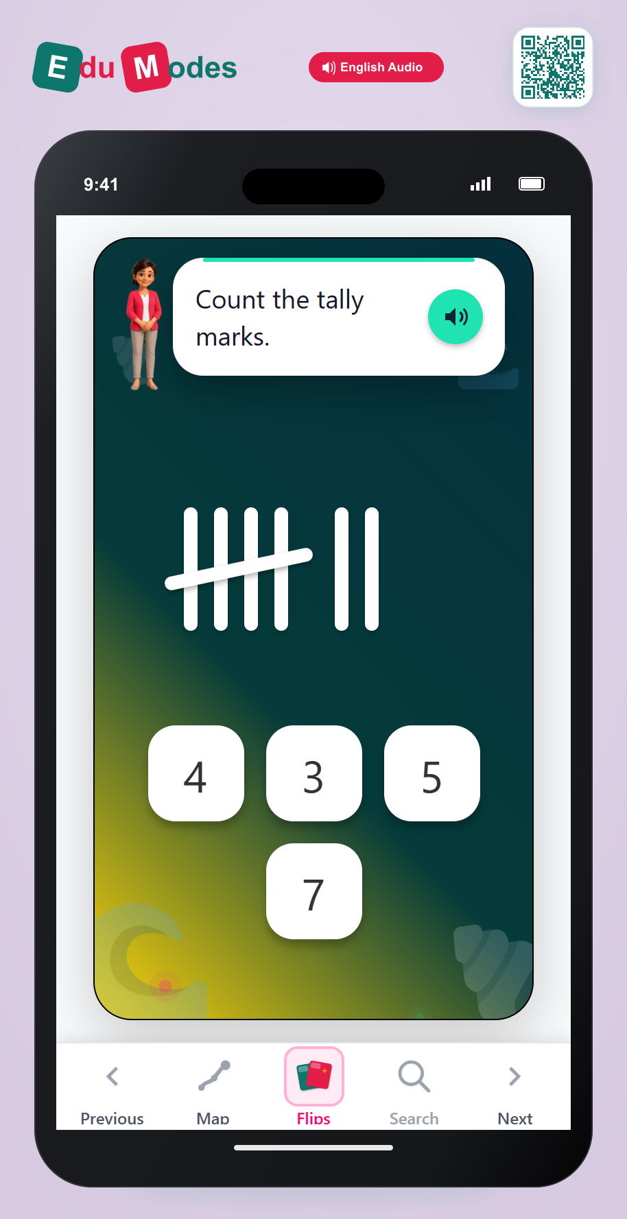 Tally marks - up to 10 - Flip 5 - Interactive Learning Game Preview