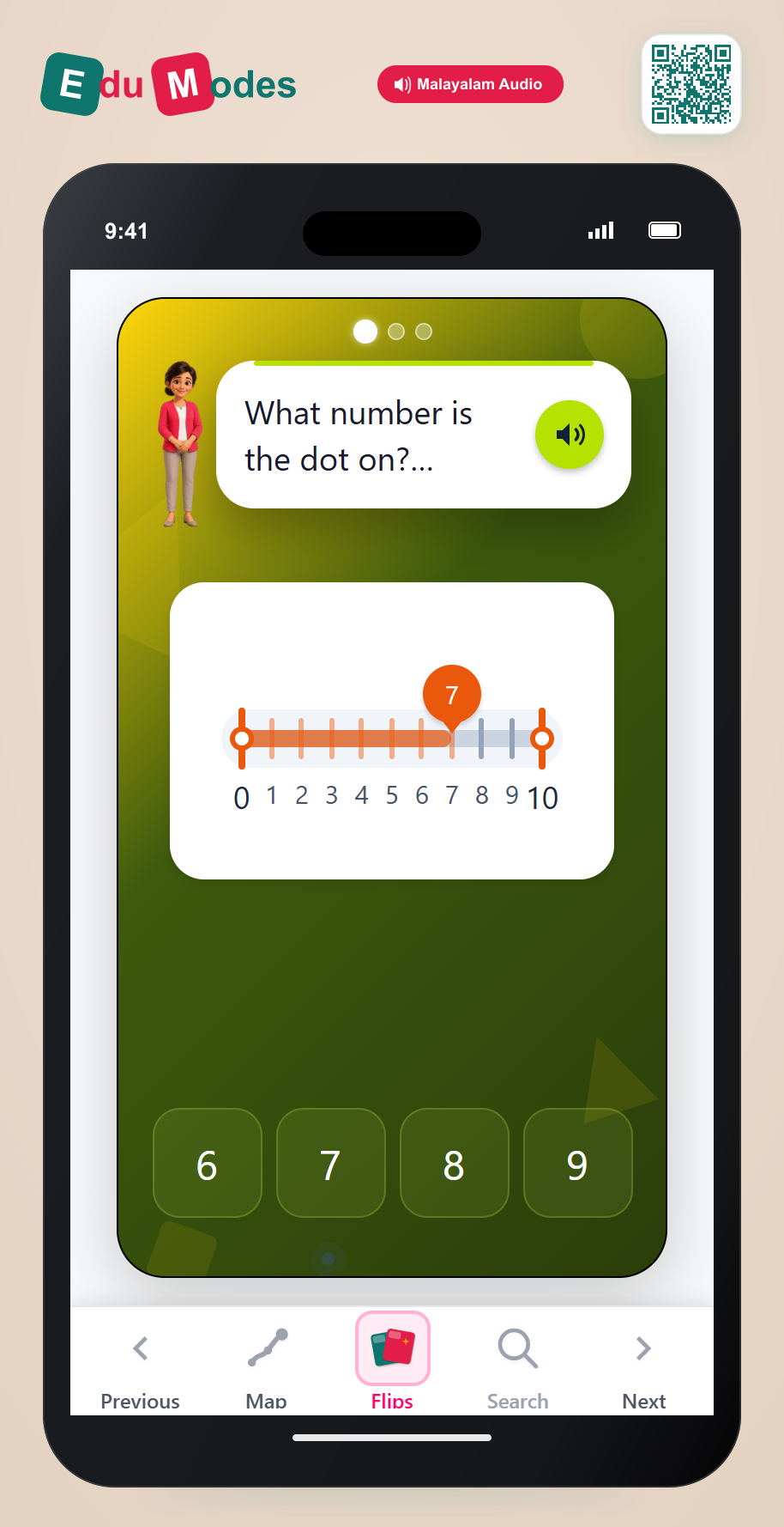 Number lines up to 10 - Find the Number (Malayalam) - Interactive Learning Game Preview