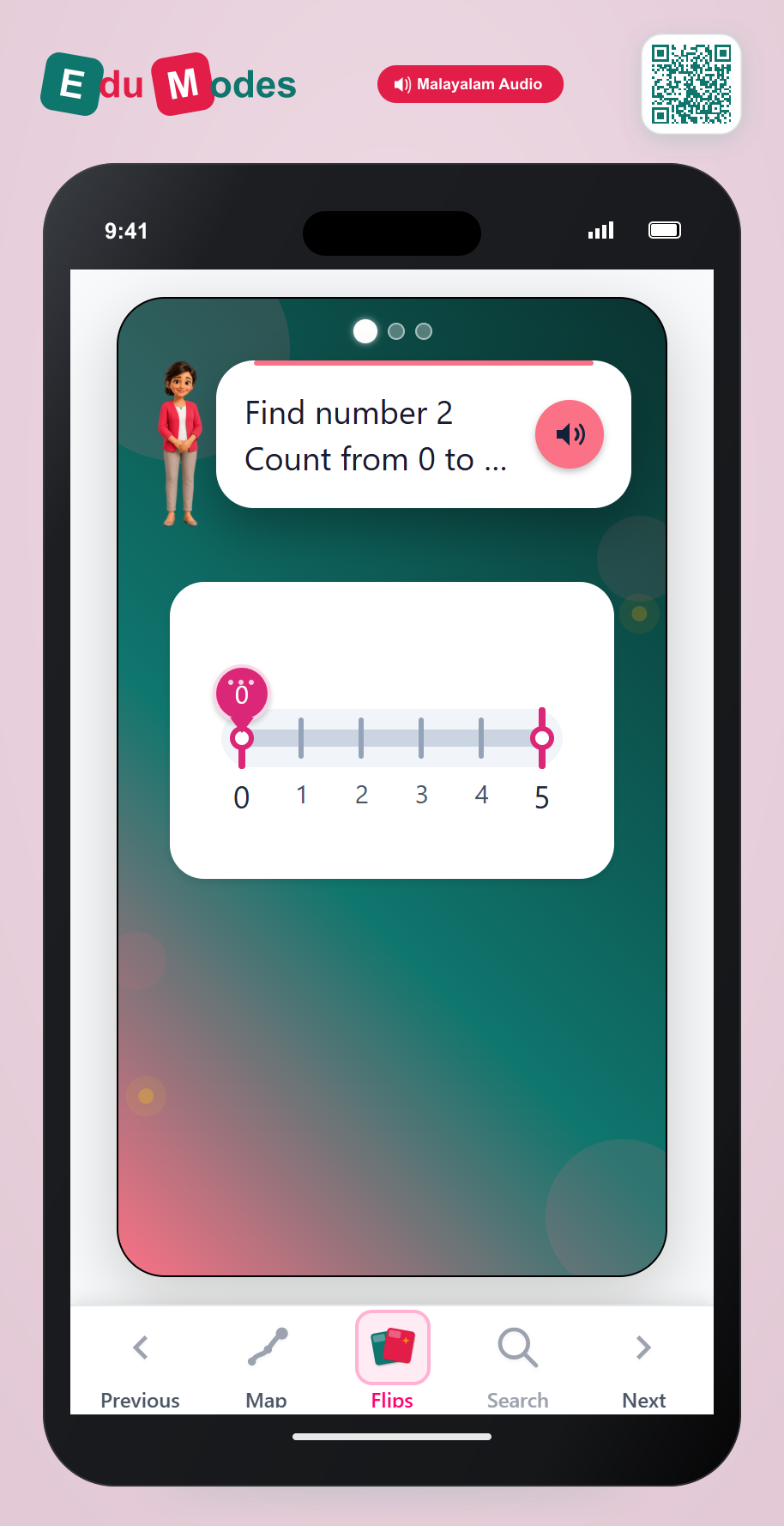 Number lines up to 5 - Place the Number (Malayalam) - Interactive Learning Game Preview