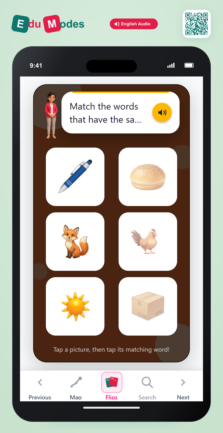 Which two words have the same ending? - Part 4 - Interactive Learning Game Preview