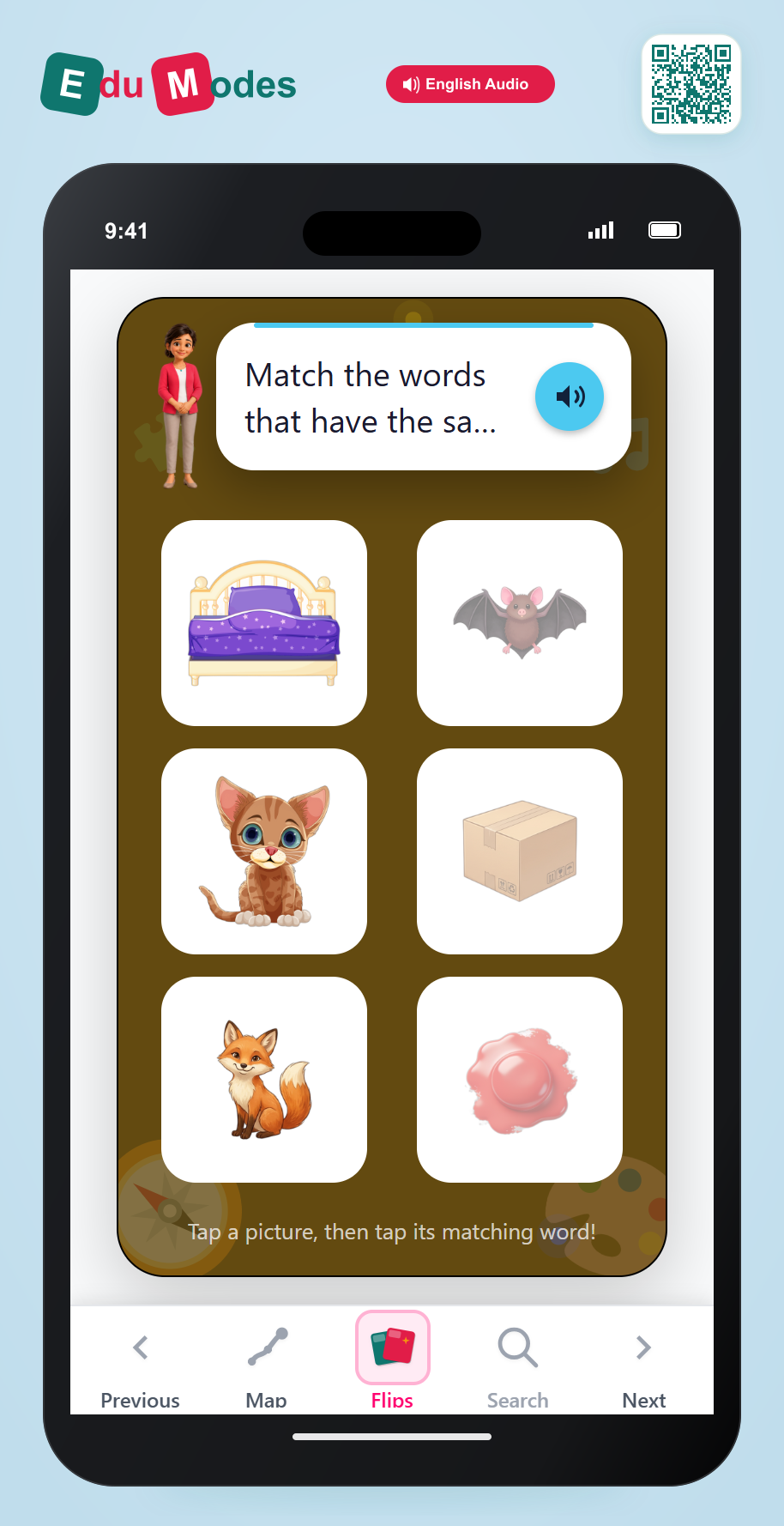 Which two words have the same ending? - Part 8 - Interactive Learning Game Preview