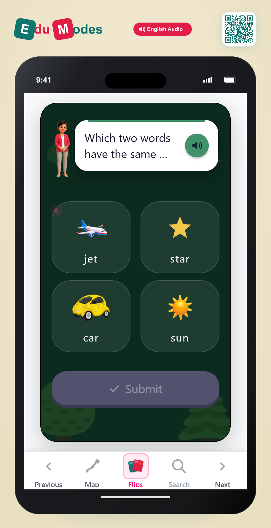 Which two words have the same ending? - Part 10 - Interactive Learning Game Preview