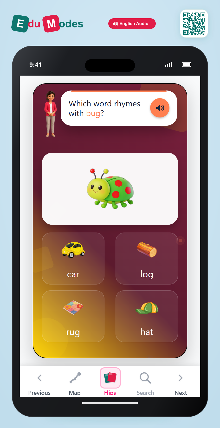 Rhyme: bug & rug - Interactive Learning Game Preview