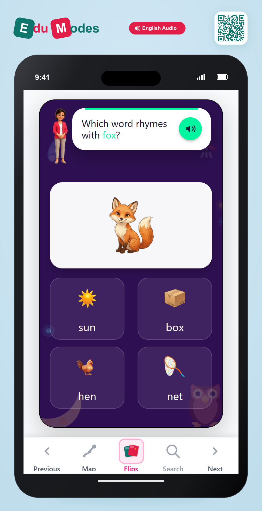 Rhyme: fox & box - Interactive Learning Game Preview