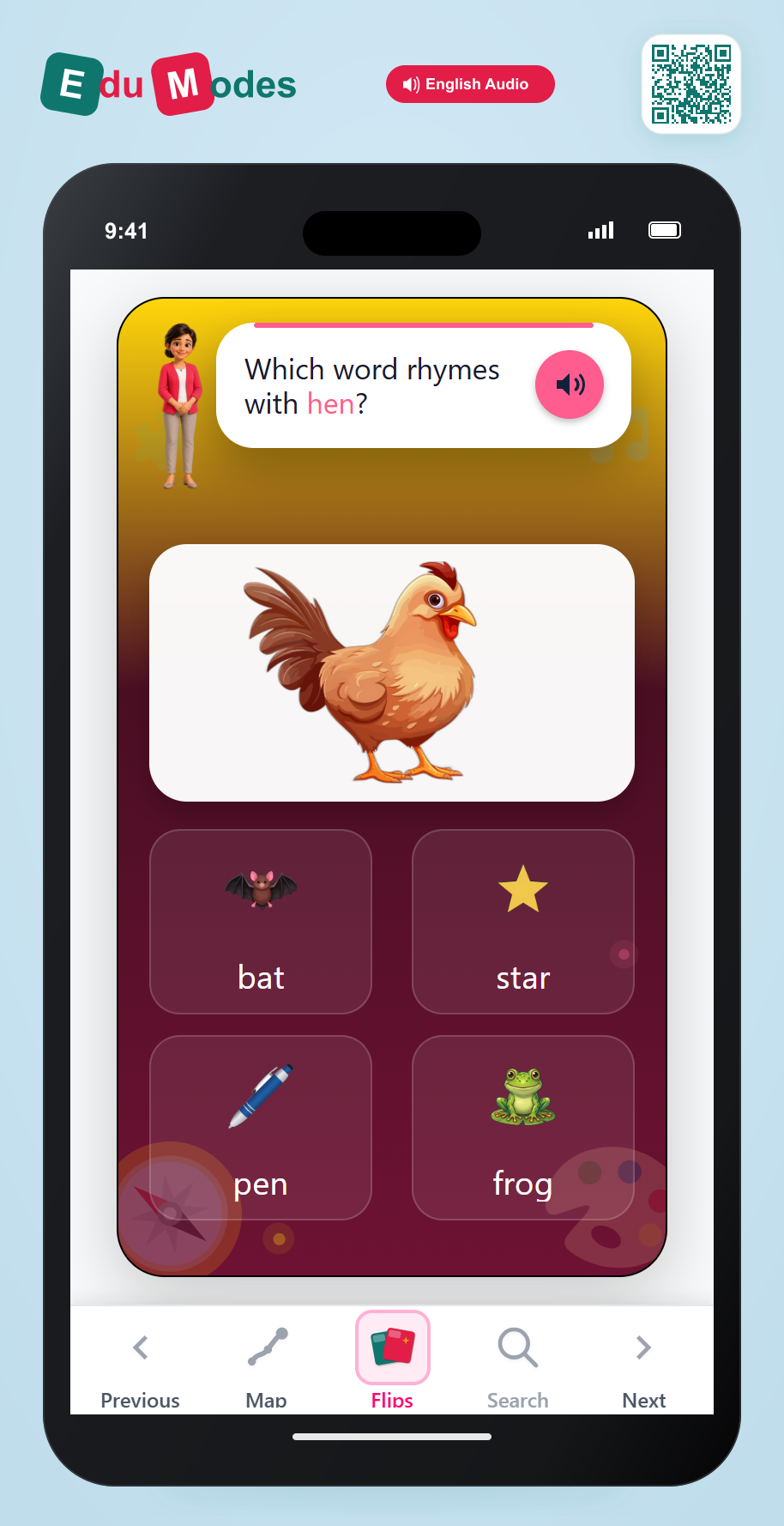 Rhyme: hen & pen - Interactive Learning Game Preview