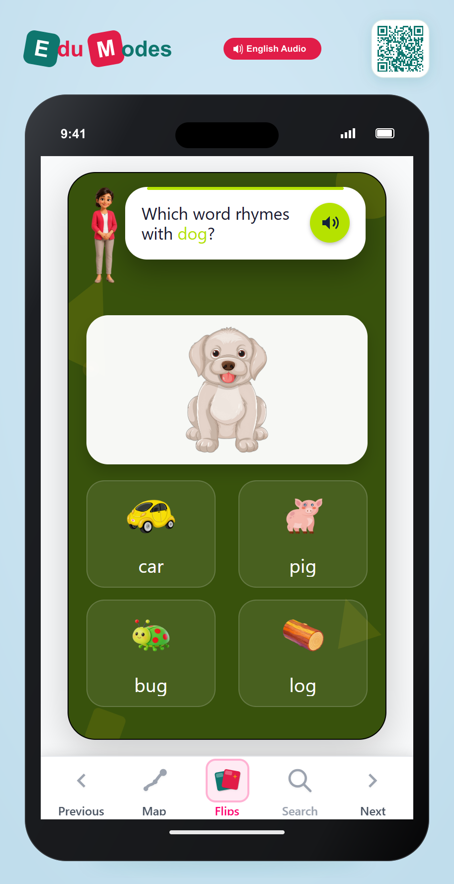 Rhyme: dog & log - Interactive Learning Game Preview