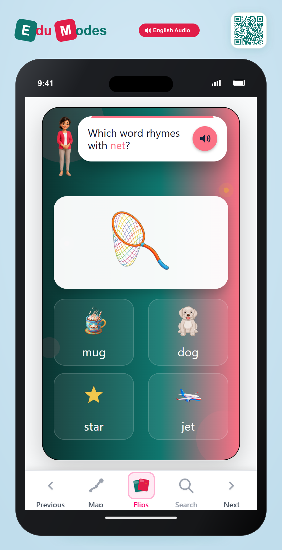 Rhyme: net & jet - Interactive Learning Game Preview