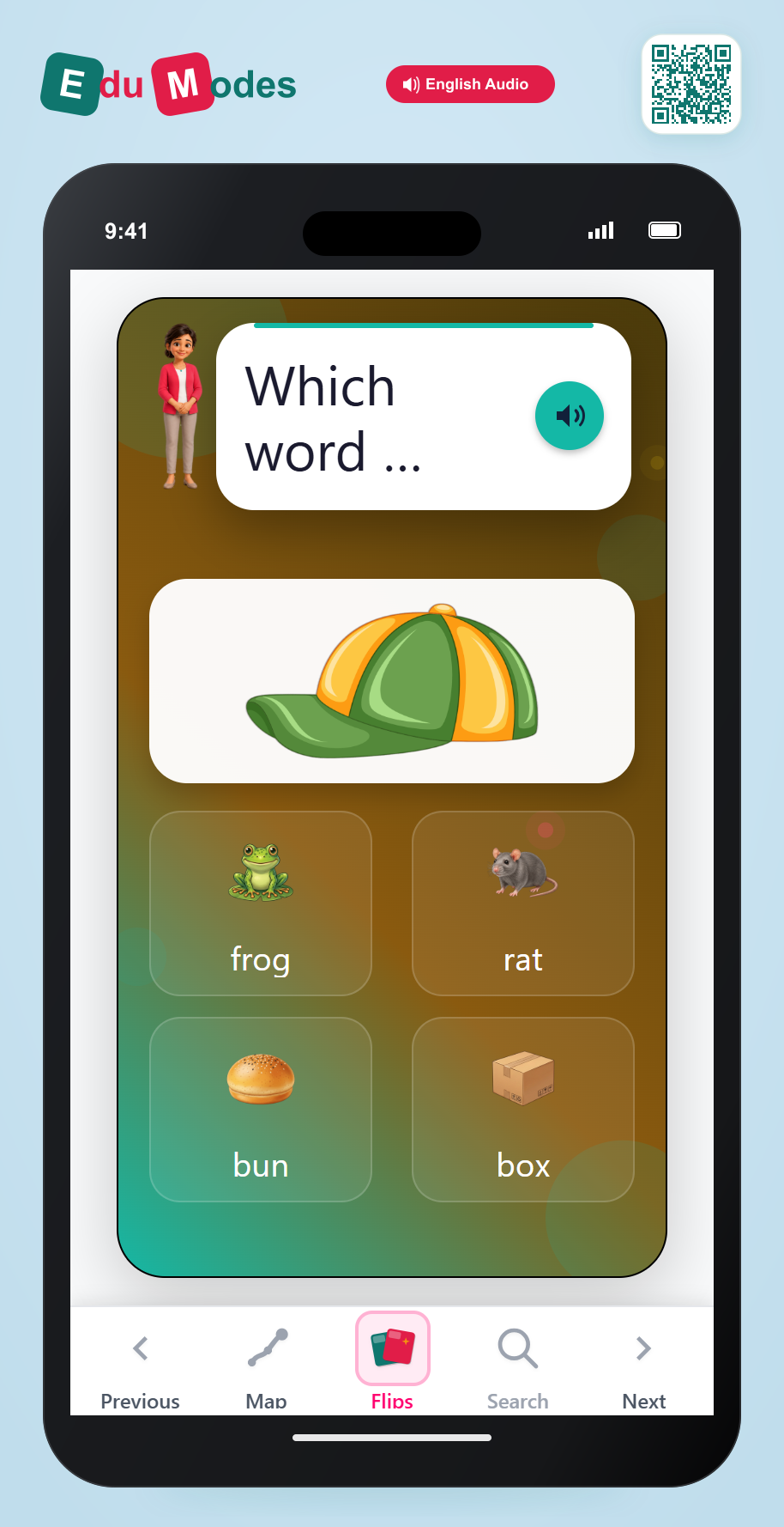 Rhyme: hat & rat - Interactive Learning Game Preview