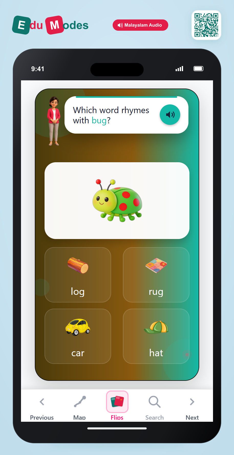 Rhyme: bug & rug - Interactive Learning Game Preview