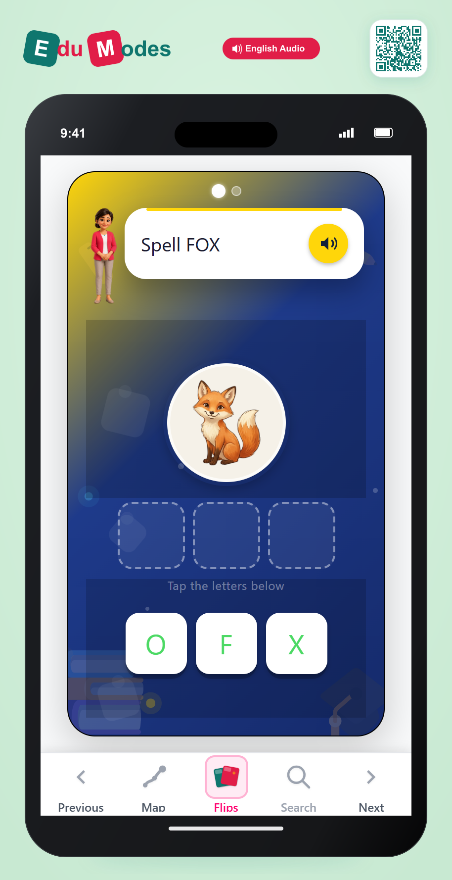Sounds in fox & hat - Interactive Learning Game Preview
