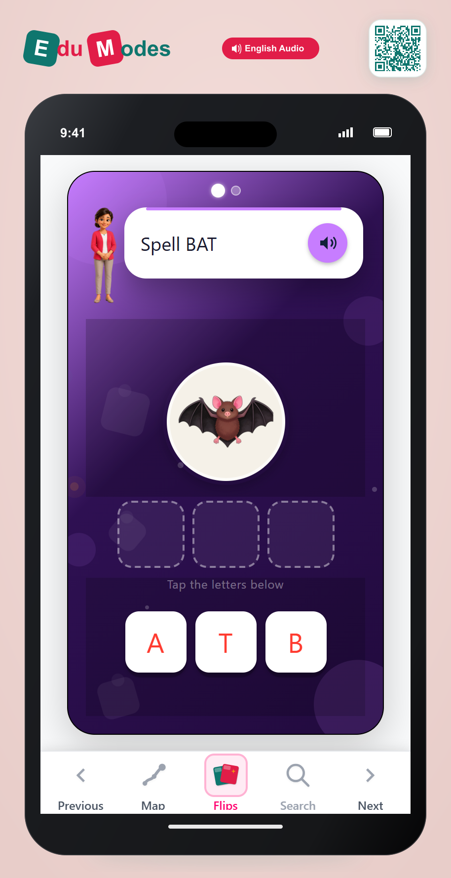 Sounds in bat & mat - Interactive Learning Game Preview