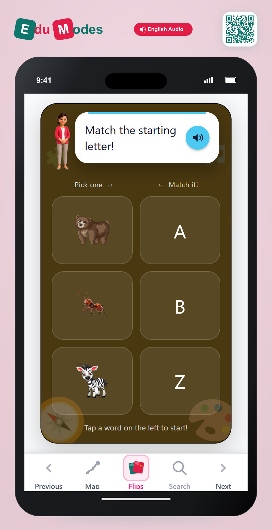 Z, A, B - Matching - Interactive Learning Game Preview
