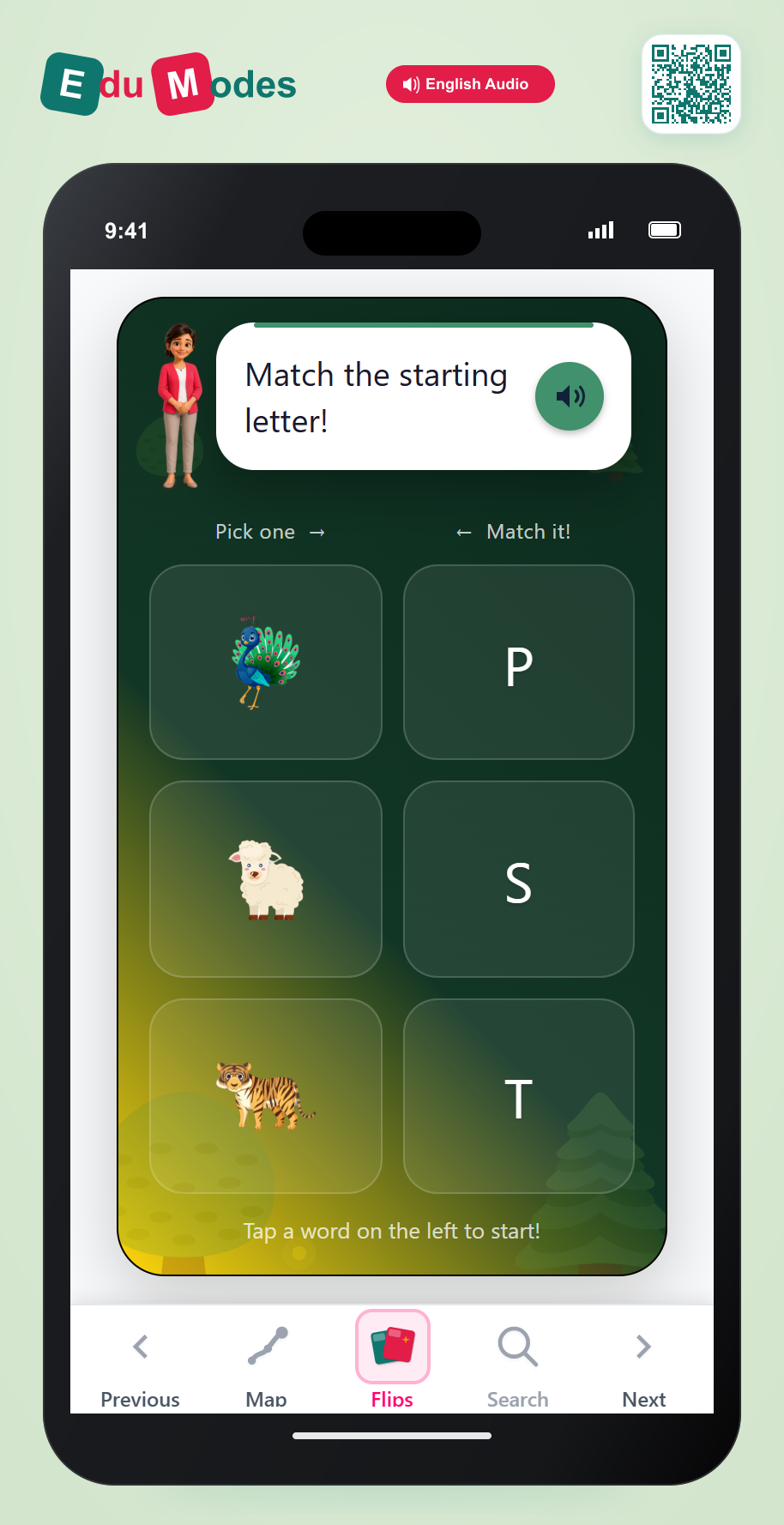 P, S, T - Matching - Interactive Learning Game Preview