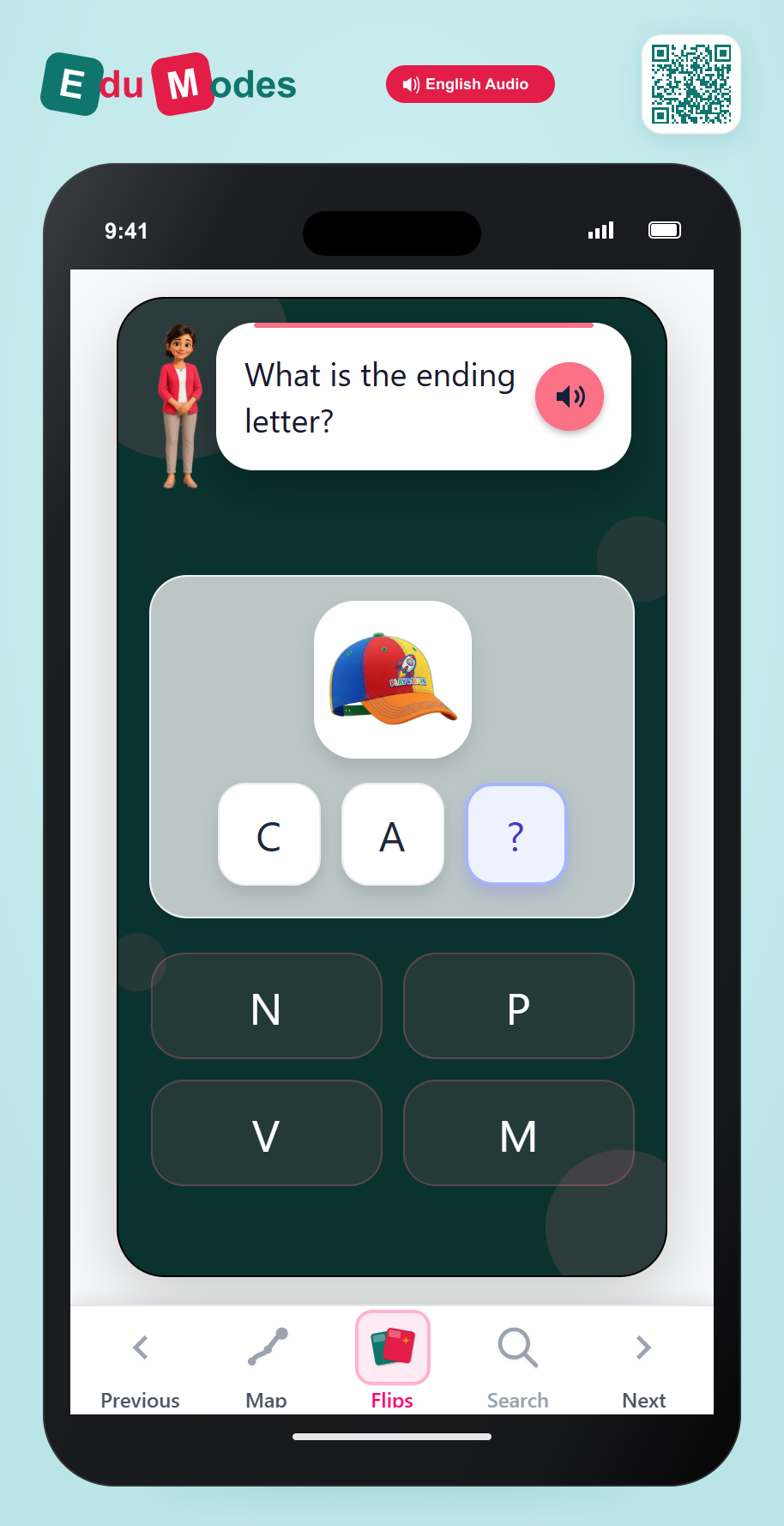 Ending Letter - Cap - Interactive Learning Game Preview