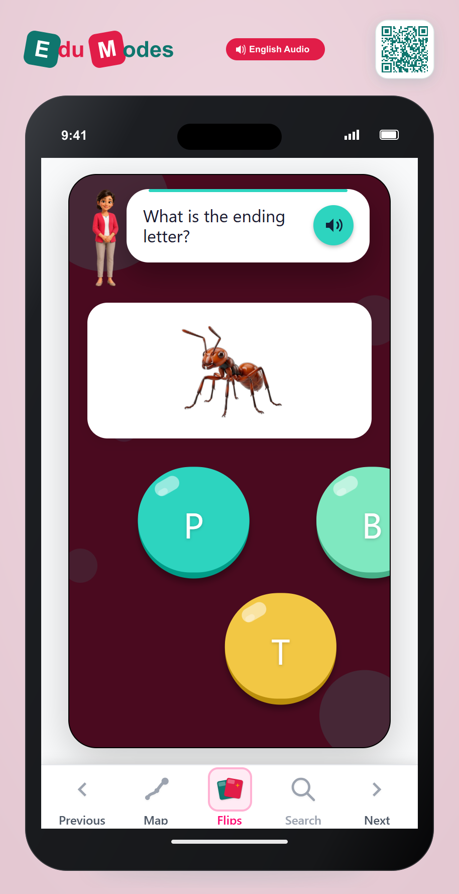 Ending Letter - Ant - Interactive Learning Game Preview