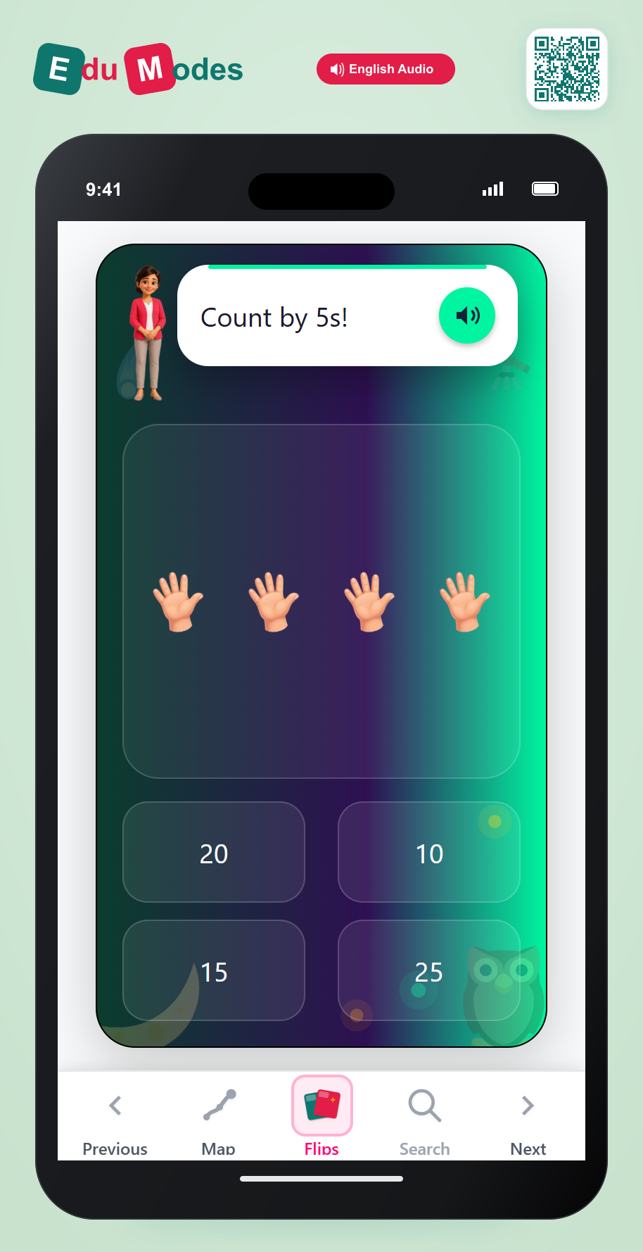 Count by 5s - 4 hands - Interactive Learning Game Preview
