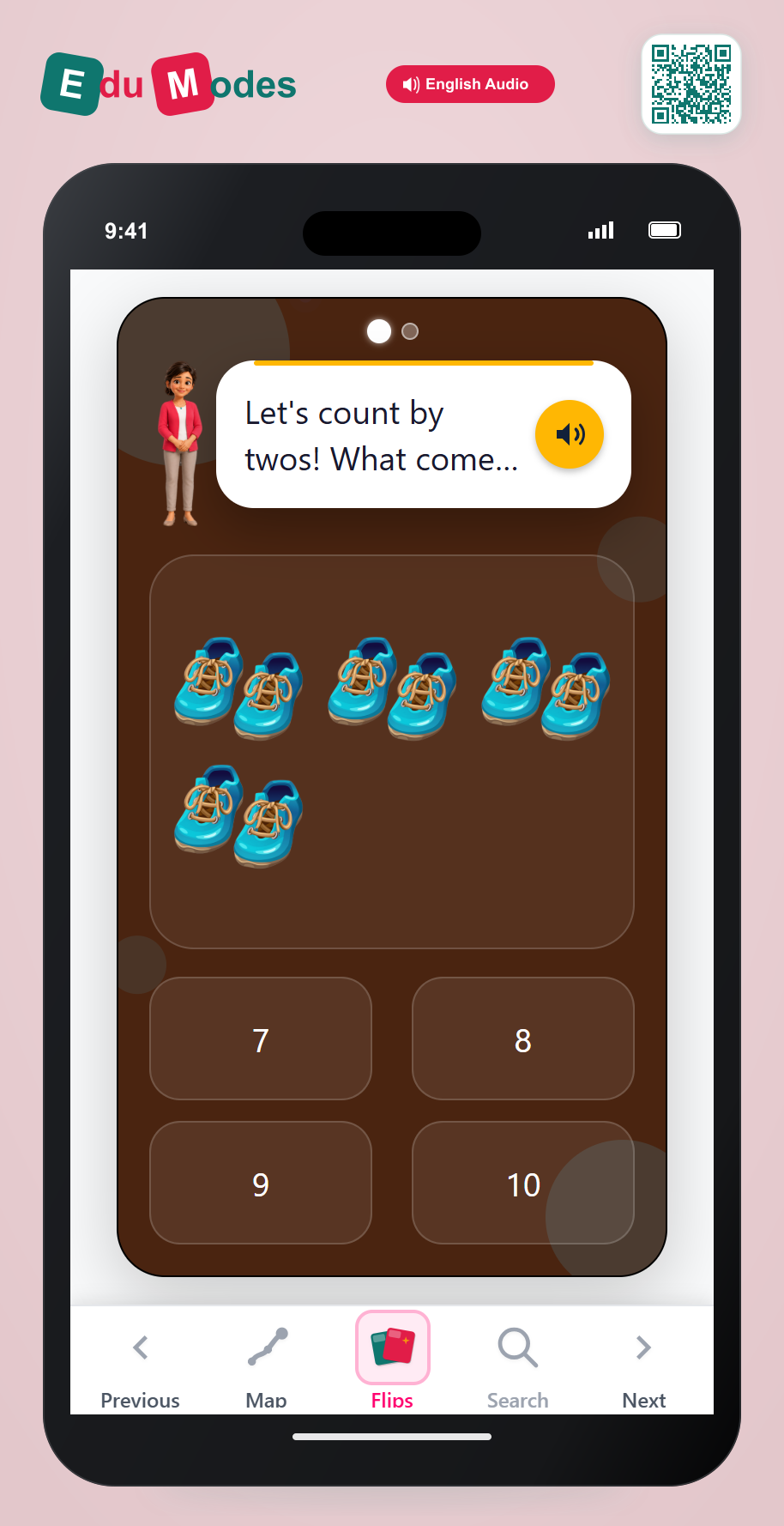 Grade 1 - Counting by twos, fives and tens - Flip 1 - Interactive Learning Game Preview