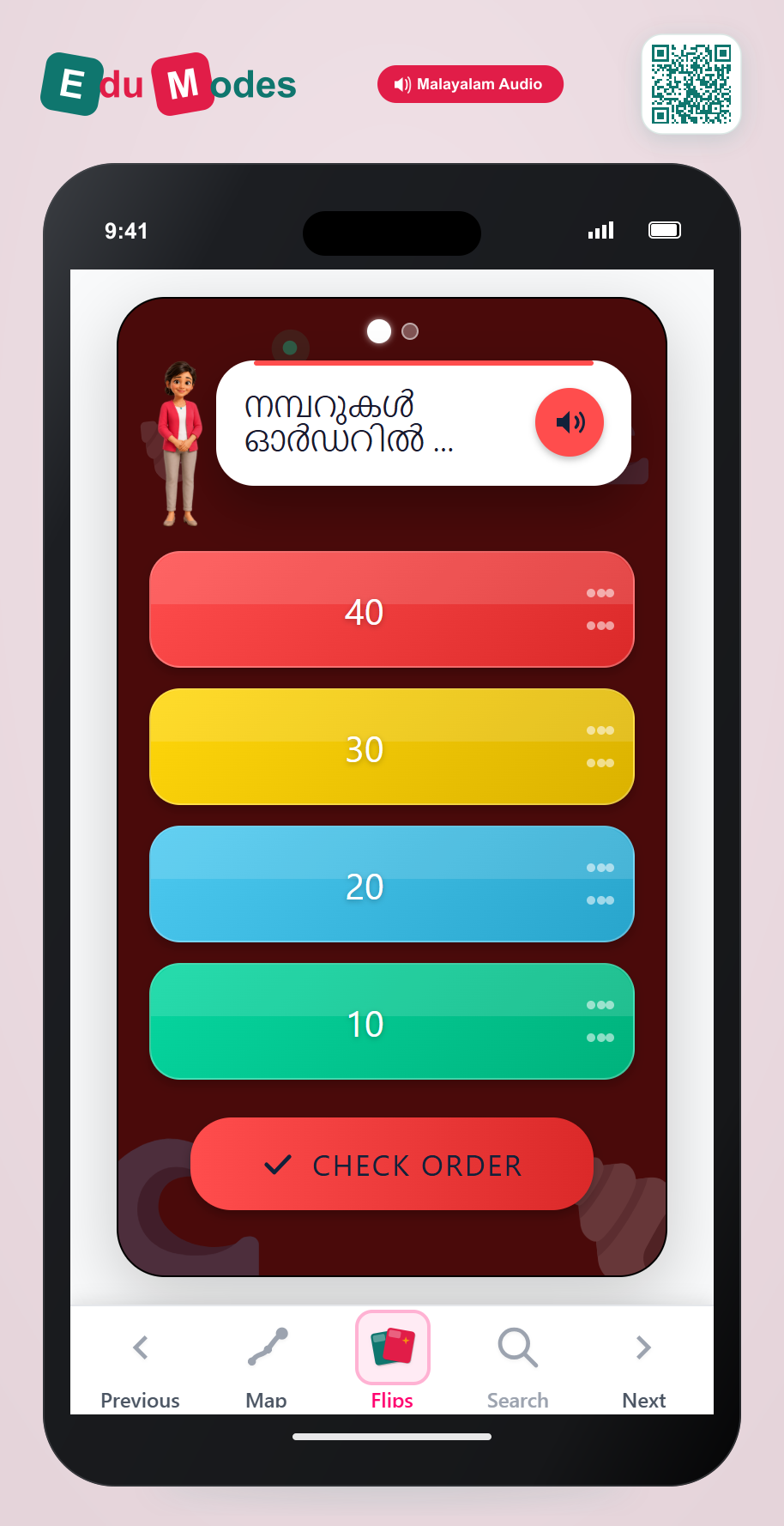 Grade 1 - Counting by twos, fives and tens - Flip 9 (Malayalam) - Interactive Learning Game Preview