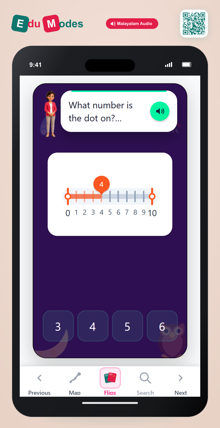 Read Number Line 0 to 10 (Malayalam) - Interactive Learning Game Preview