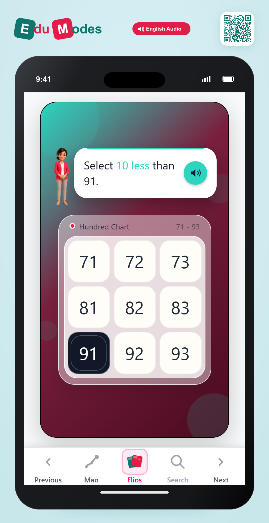 Ten Less (Hundred Chart) - Interactive Learning Game Preview