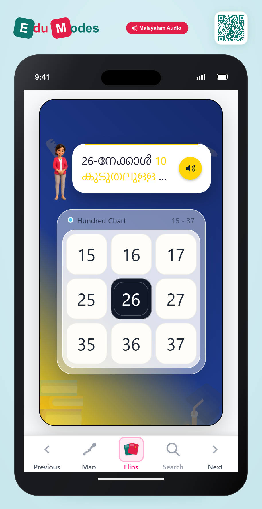 Ten More (Hundred Chart) (Malayalam) - Interactive Learning Game Preview