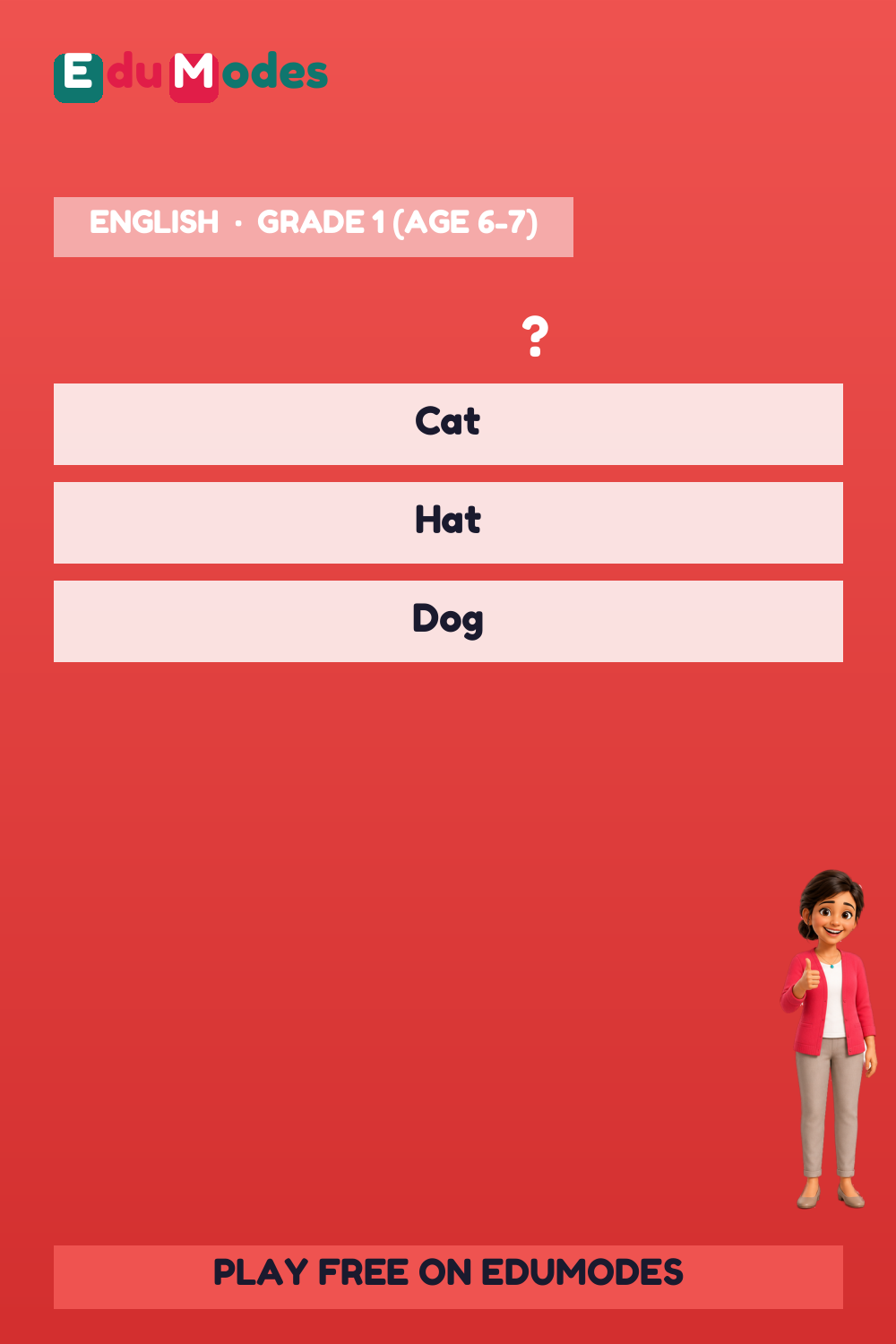 Odd One Out (CVC Set 1) - Interactive Learning Game Preview