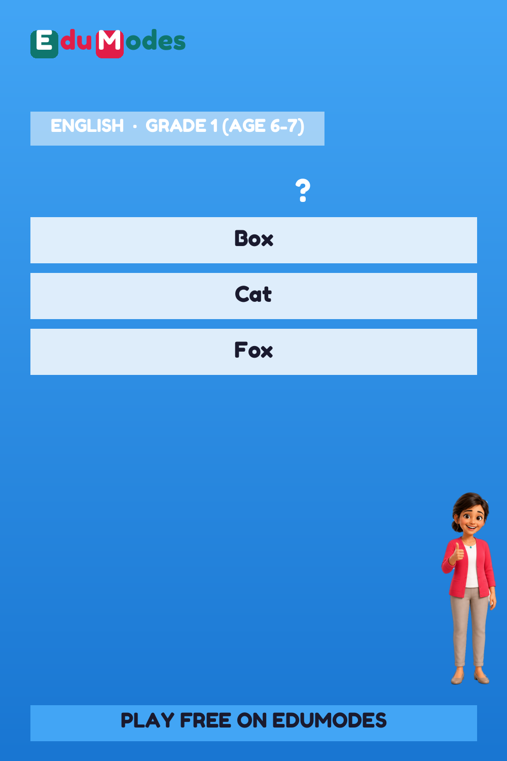 Odd One Out (CVC Set 2) - Interactive Learning Game Preview