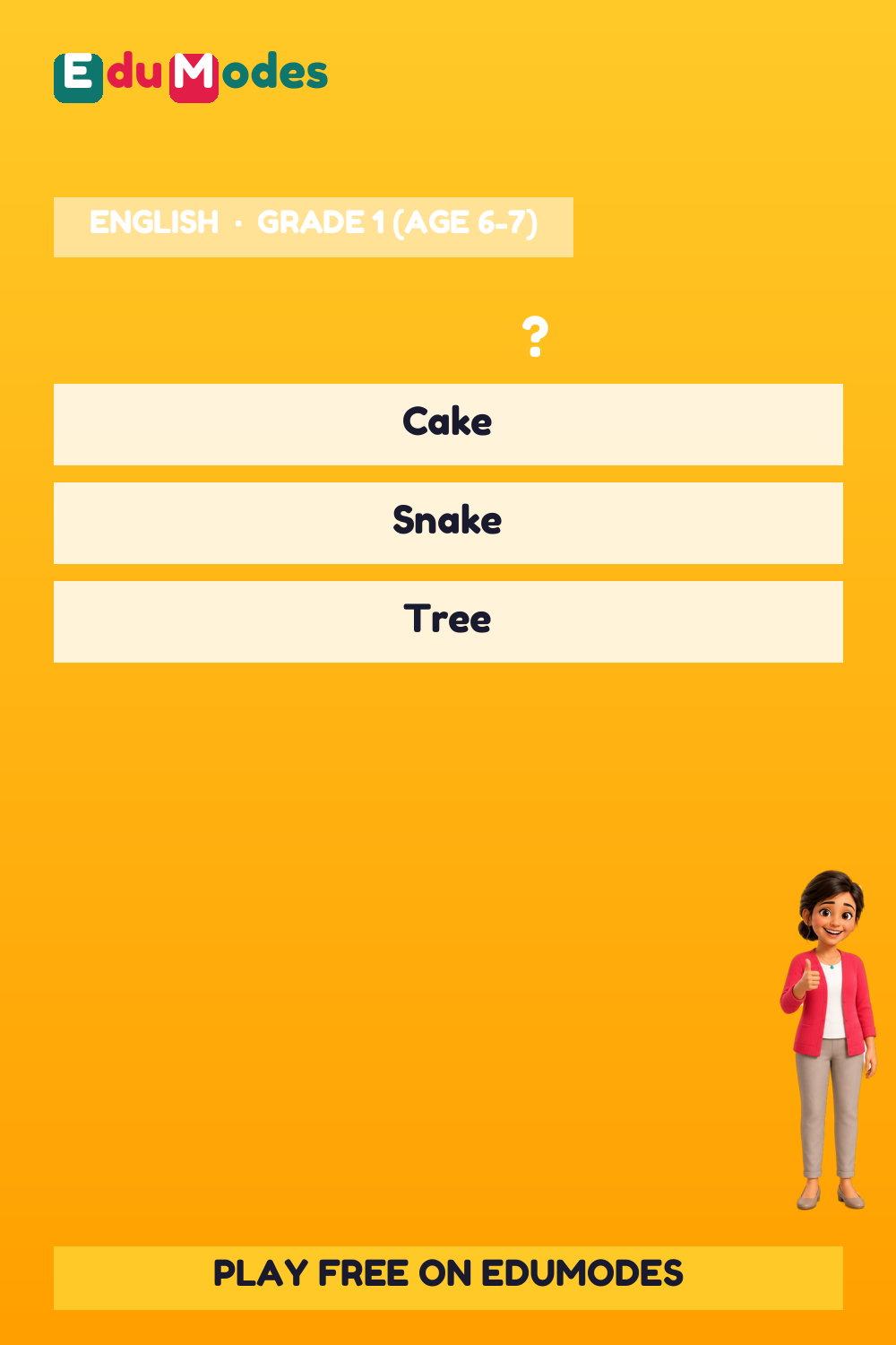 Odd One Out (Long Vowels) - Interactive Learning Game Preview