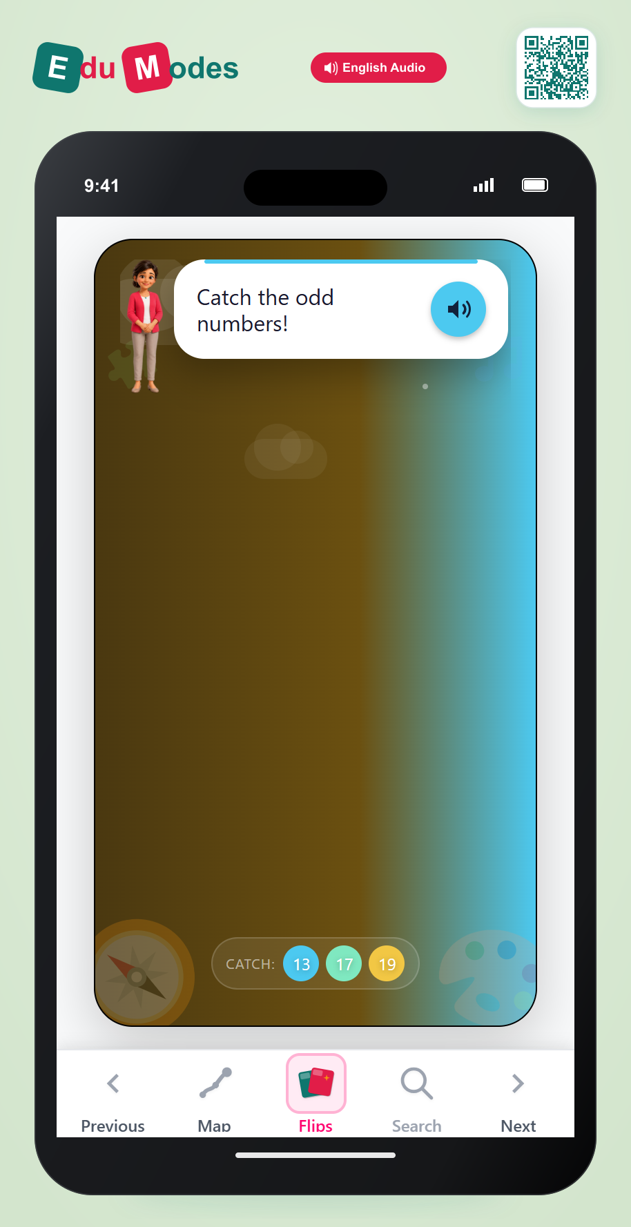 Grade 1 - Even or odd - Flip 9 - Interactive Learning Game Preview